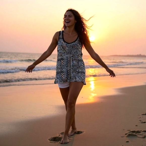 PAC SUN UNISEX Geometric Patterned Tank Top M/L - Picture 7 of 16